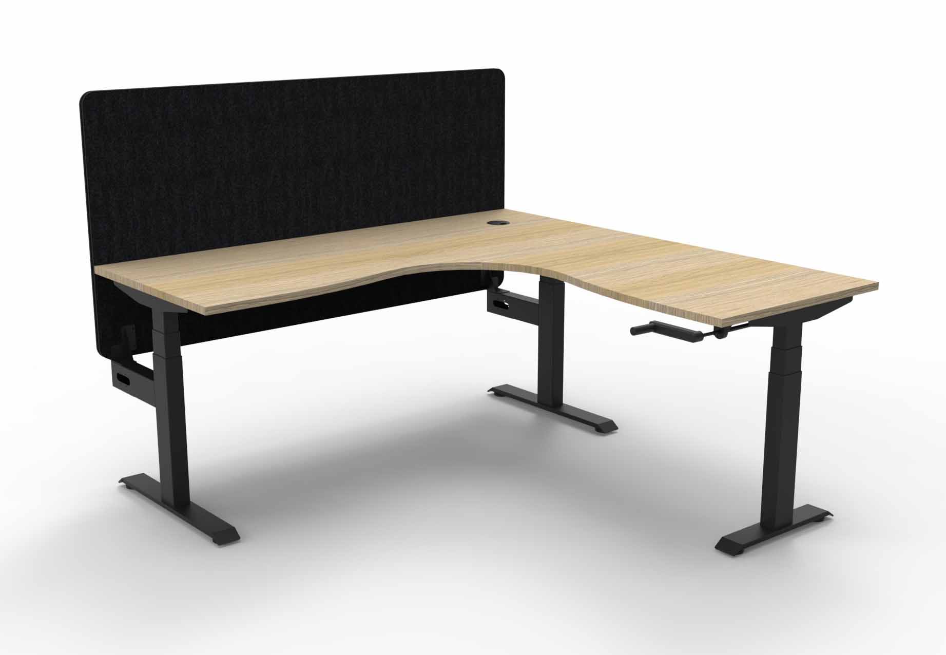 Boost Crank Manual Sit-Stand Corner Workstation-with Eco Screen